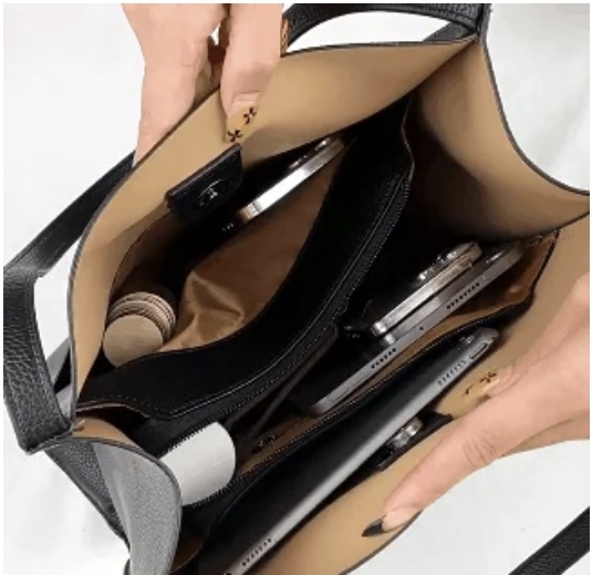 Solid color simple PU leather shoulder bag