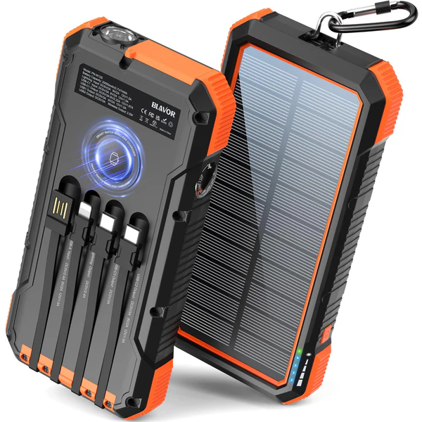 BLAVOR Solar Power Bank PN-W12C(20,000mAh, 20W, Wireless Charger for Watch)