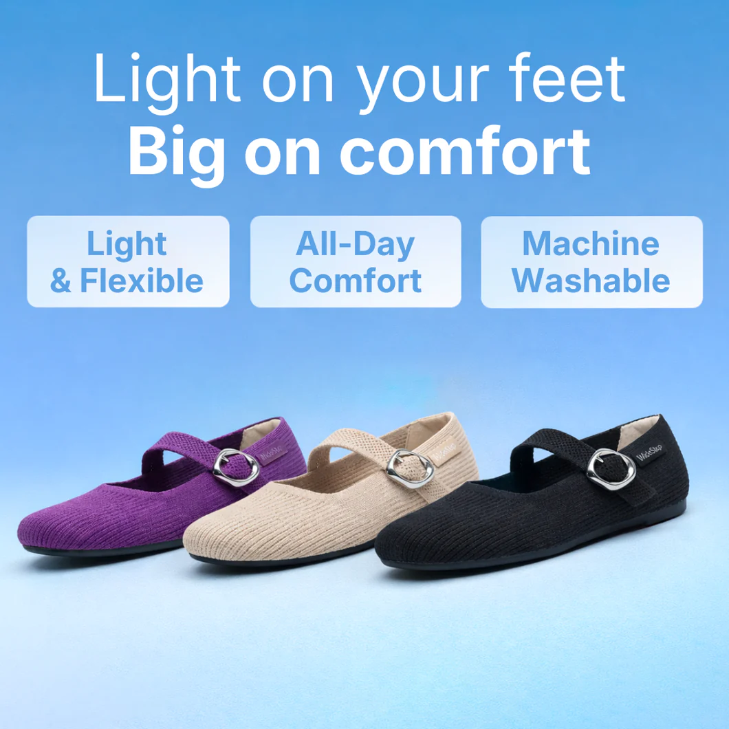 (+HK$170 GET SECOND PAIR)  WideStep™ Elora Comfort Flat