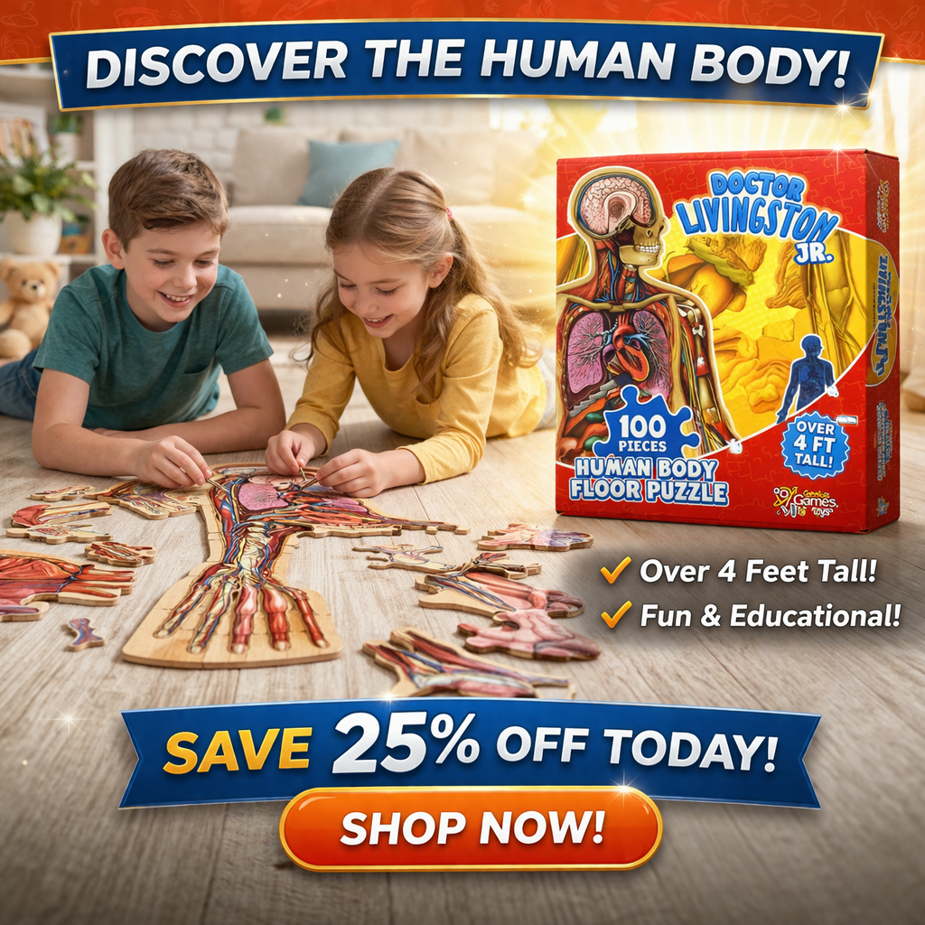 Kids 100-Piece Human Body Floor Puzzle, Educational Learning Puzzle for Kids