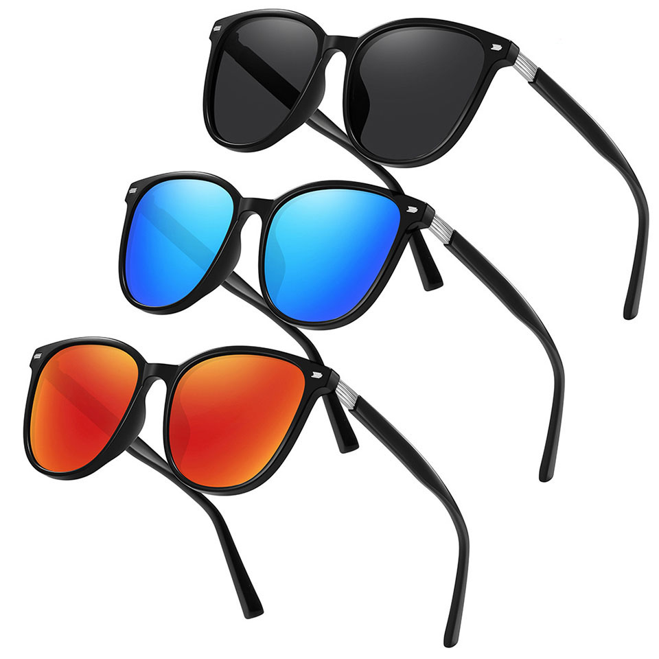 Outdoor Sports Round Frame Rice Nail Anti-Glare Goggles Men Women Car Driving Cycling Night Vision Polarized Sunglasses UV400