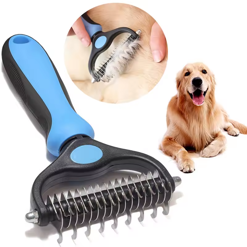 (BUY 1 GET 1 FREE)  Stainless Pet Deshedding Brush Dog Hair Remover Pet Fur Knot Cutter Puppy Cat Comb Brushes Dogs Grooming Shedding Supplies